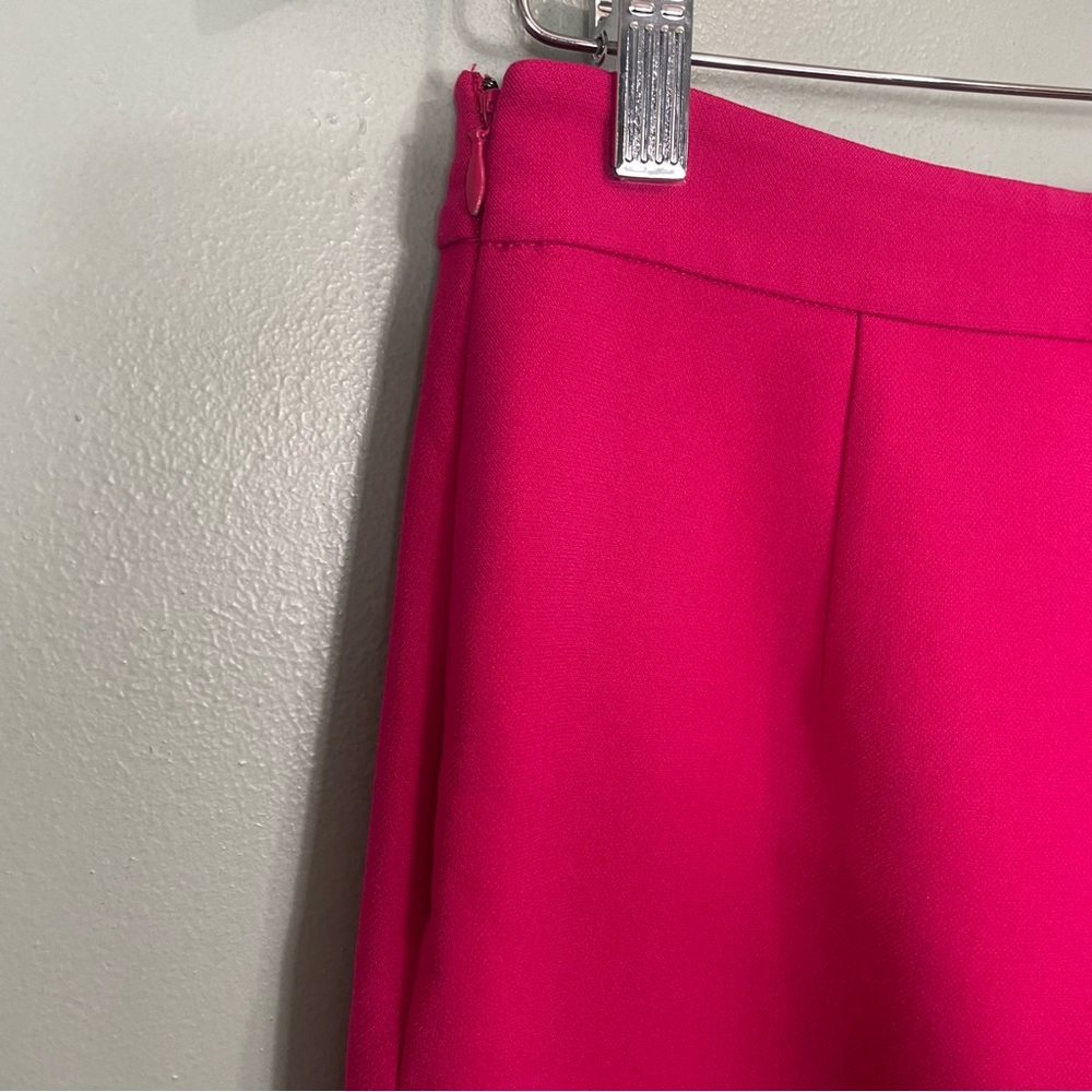 Diane Von Furstenberg Joan Wide Leg Pants Trouser Fuchsia Pink Flare Women Sz 6 - Picture 7 of 11